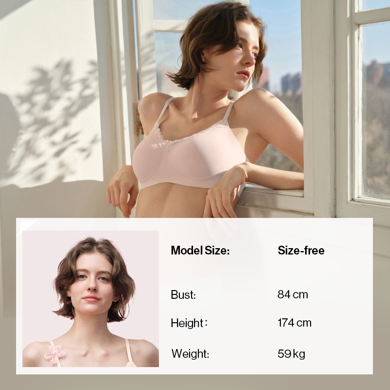 ubras 【Secondskin bra】【Soft Lace bra】 เสื้อชั้นในลูกไม้ ไร้โครง ฟรีไซส์ นุ่ม ระบายอากาศ ไร้รอย ไร้ตะเข็บ ใส่สบายทั้งวัน บราลูกไม้สวย ใส่ทำงานได้ — صورة 3