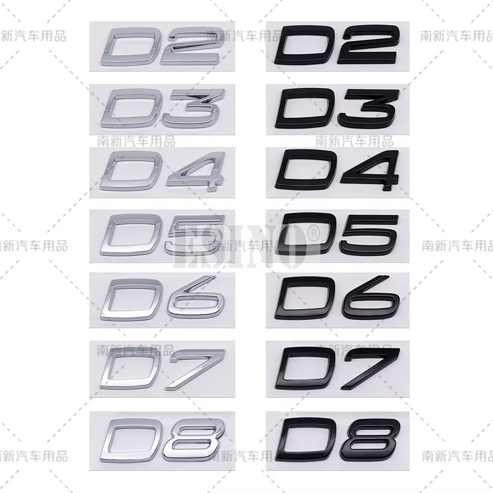 3D D2 D3 D4 D5 D6 D7 D8 ABS กาวด้านหลังป้ายสัญลักษณ์สติกเกอร์สําหรับ Volvo XC40 XC60 XC70 XC90 V40 V