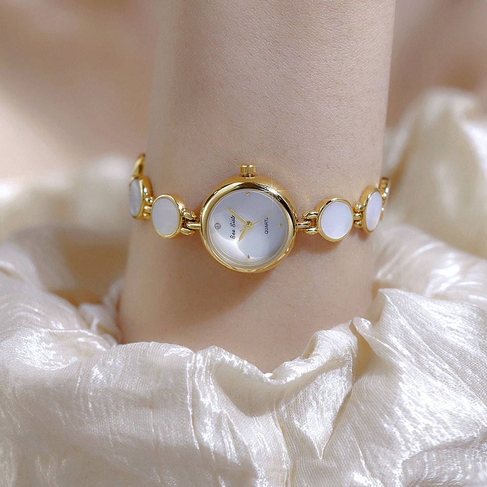 ใหม่ BS Bee Sister นาฬิกา Mother-of-Pearl นาฬิกาควอทซ์กันน้ําอเนกประสงค์สําหรับผู้หญิง