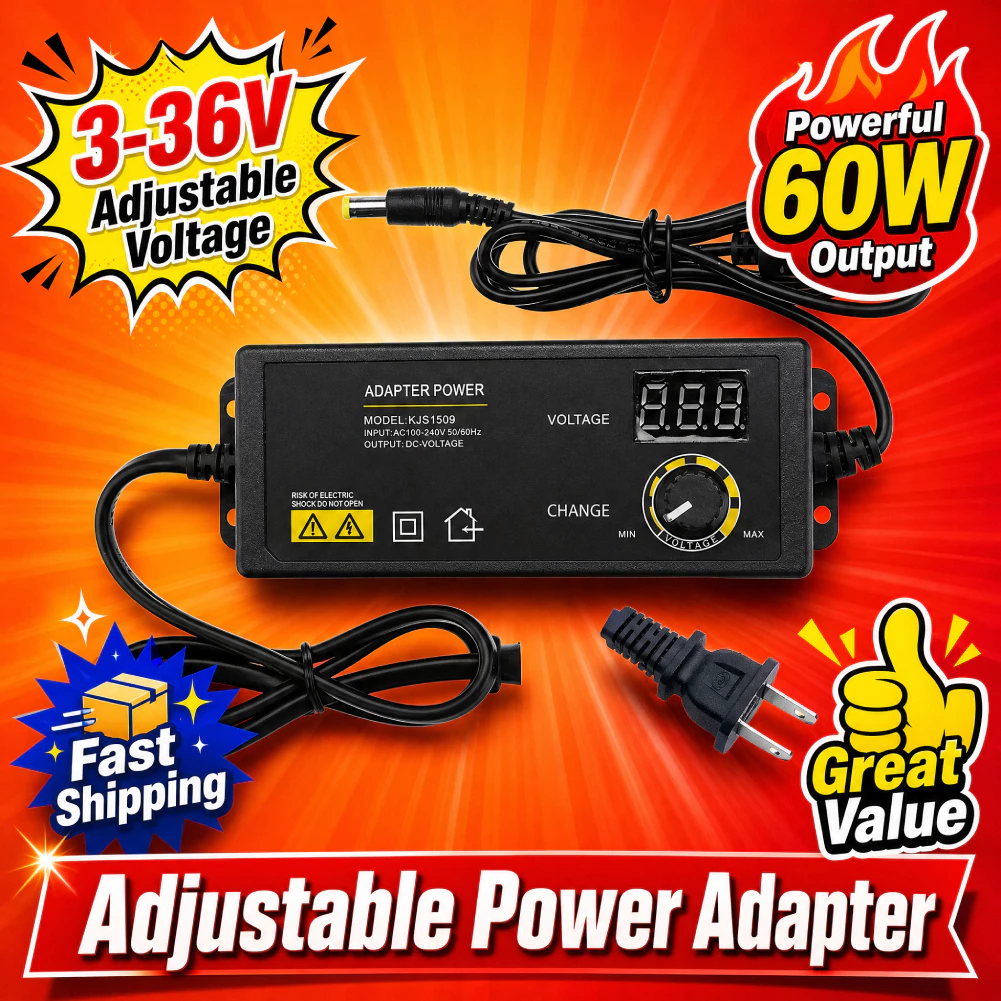 [จัดส่งในพื้นที่] อะแดปเตอร์จ่ายไฟ 3-36V ของสหราชอาณาจักรที่ปรับได้สําหรับเครื่องเล่นเกม Moto
