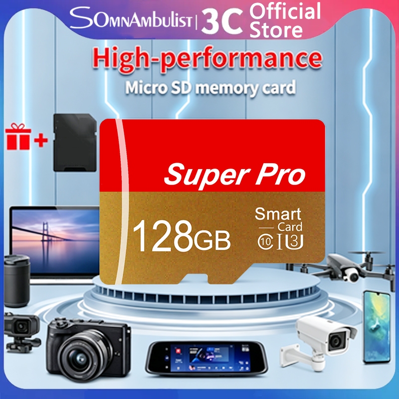 การ์ด Micro SD/TF คุณภาพสูง 16GB 32GB 64GB 128GB Classe 10 การ์ดหน่วยความจําแฟลชความเร็วสูงพร้อมเครื่องอ่านการ์ดเหมาะสําหรับโทรศัพท์มือถือคอมพิวเตอร์กล้องดิจิตอลกล้องการตรวจสอบ-หน่วยความจํา