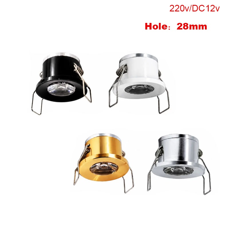 Mini Spot LED Downlight 220V 3W 12V ไฟ LED แบบฝังตู้เครื่องประดับเพดาน Spotlight