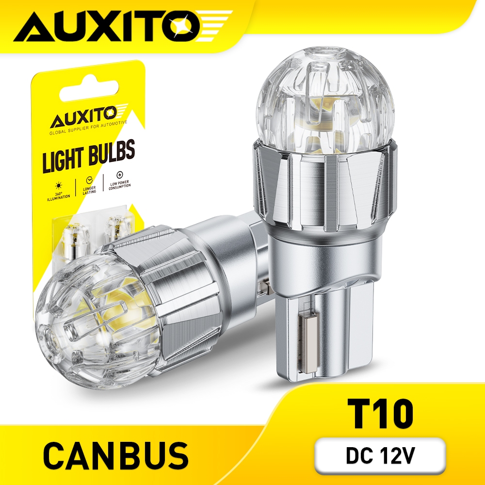 AUXITO 2PCS T10 W5W 194 168 หลอดไฟ LED Canbus สําหรับรถที่จอดรถตําแหน่งไฟ 12V 6500K