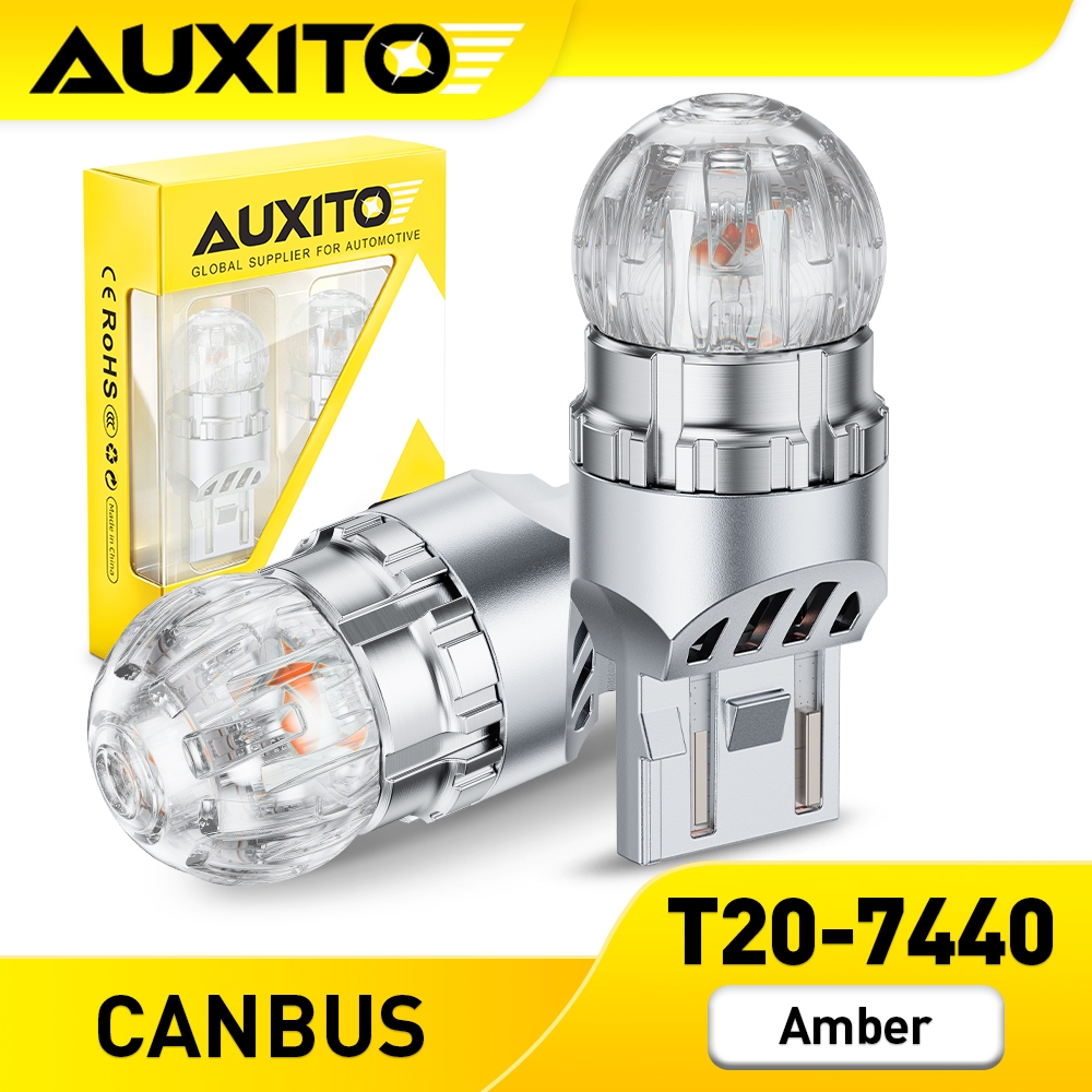 AUXITO 2PCS 7440 Canbus ข้อผิดพลาดฟรีไฟเลี้ยว W21W WY21W หลอดไฟ LED 5050LED