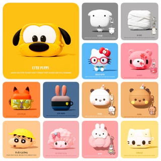 เคสการ์ตูน 3D น่ารักสําหรับ AirPods3/Pro/Pro2/Pro3 ฝาครอบป้องกันป้องกันการตกพร้อมพวงกุญแจ