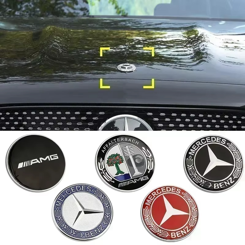 1pcs รถด้านหน้า Hood Emblem Auto สินค้าสําหรับ Mercedes Benz W212 W213 W205 W177 W247 W176 CES CLS C