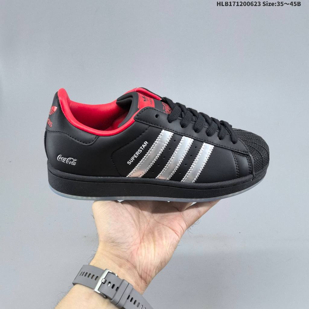 HUALA2 Coca-Cola X SUPERSTAR II Shell Head Series Low-top Classic อเนกประสงค์รองเท้าผ้าใบกีฬาลําลอง 