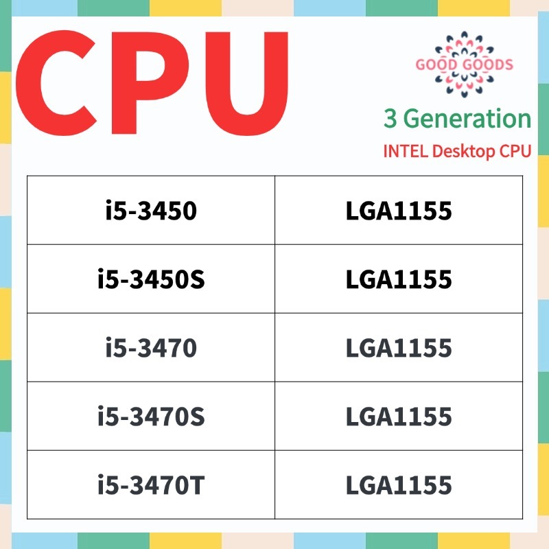 I5-3450 i5-3450S i5-3470 i5-3470S i5-3470T 3th generation INTEL Core Desktop CPU LGA1155