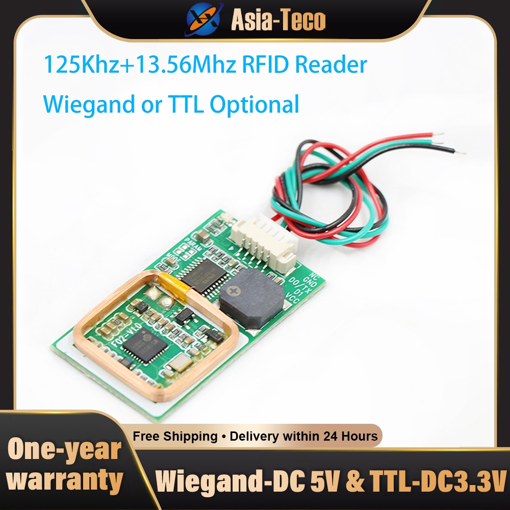 Dual-Frequency 125Khz 13.56Mhz RFID Reader โมดูล 5V Wiegand เอาต์พุต WG26 WG34/ 3.3V TTL UART สําหรั