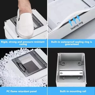 ตู้คอนซูมเมอร์กันน้ำ IP65 กล่องใส่เบรกเกอร์ ตู้เปล่า ตู้คอนซูมเมอร์ HT-05 HT-24 สำหรับ AC/DC ขนาด 2P-12P แบบมีฝาปิดใส