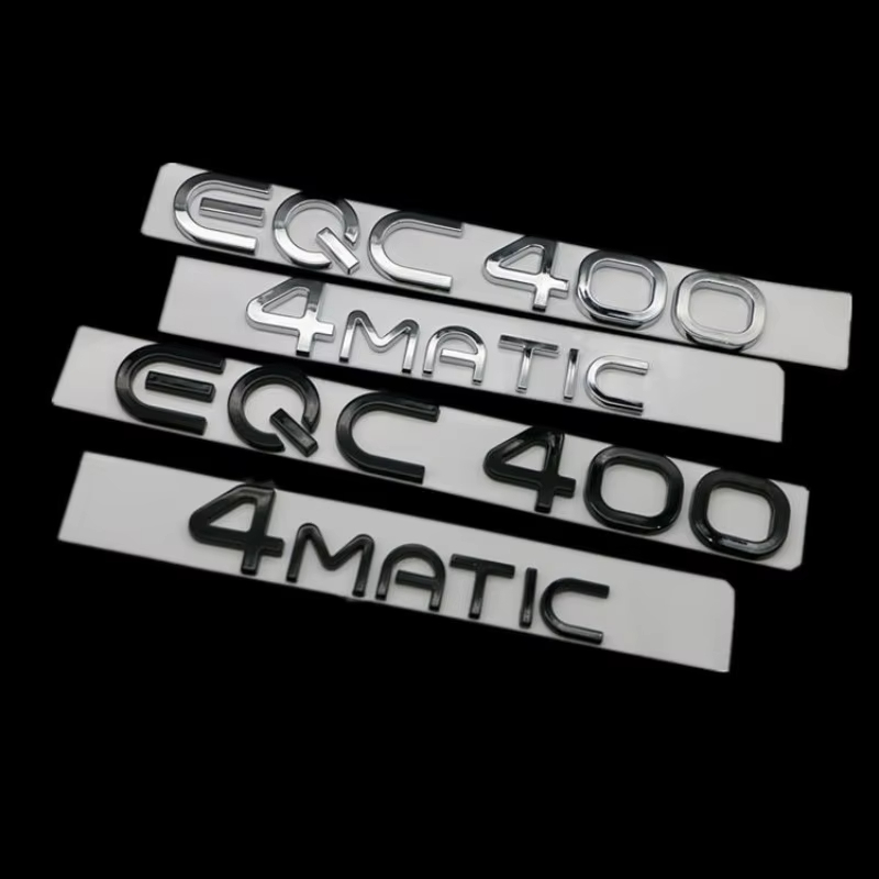 Chrome Silver สีดําตัวอักษร EQC400 4MATIC สัญลักษณ์สําหรับ Mercedes Benz EQC มอเตอร์ไฟฟ้า SUV AWD N2