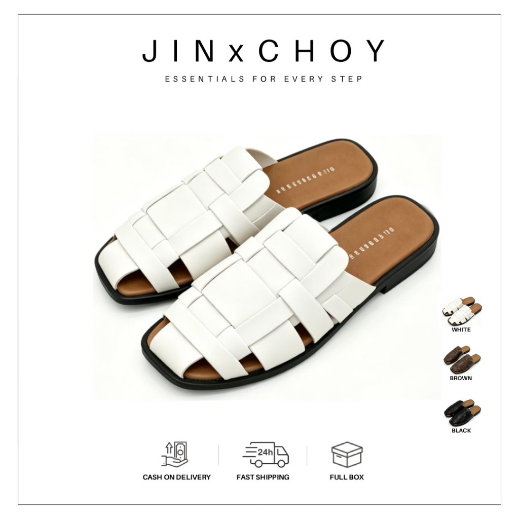 JINxCHOY  SHOES รองเท้ามุลเลอร์ลําลอง หนัง PU ใส่สบาย ระบายอากาศ เข้ากับทุกการแต่งกาย แฟชั่น สําหรับสตรี นักเรียน เดินชายหาด กลางแจ้ง Y2K