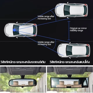 กระจกมองหลัง กระจกมองหลัง BroadWay ขนาด 145-270/147-300 mm. เลนส์ฟ้าตัดแสง + เลนส์โค้ง Cortex