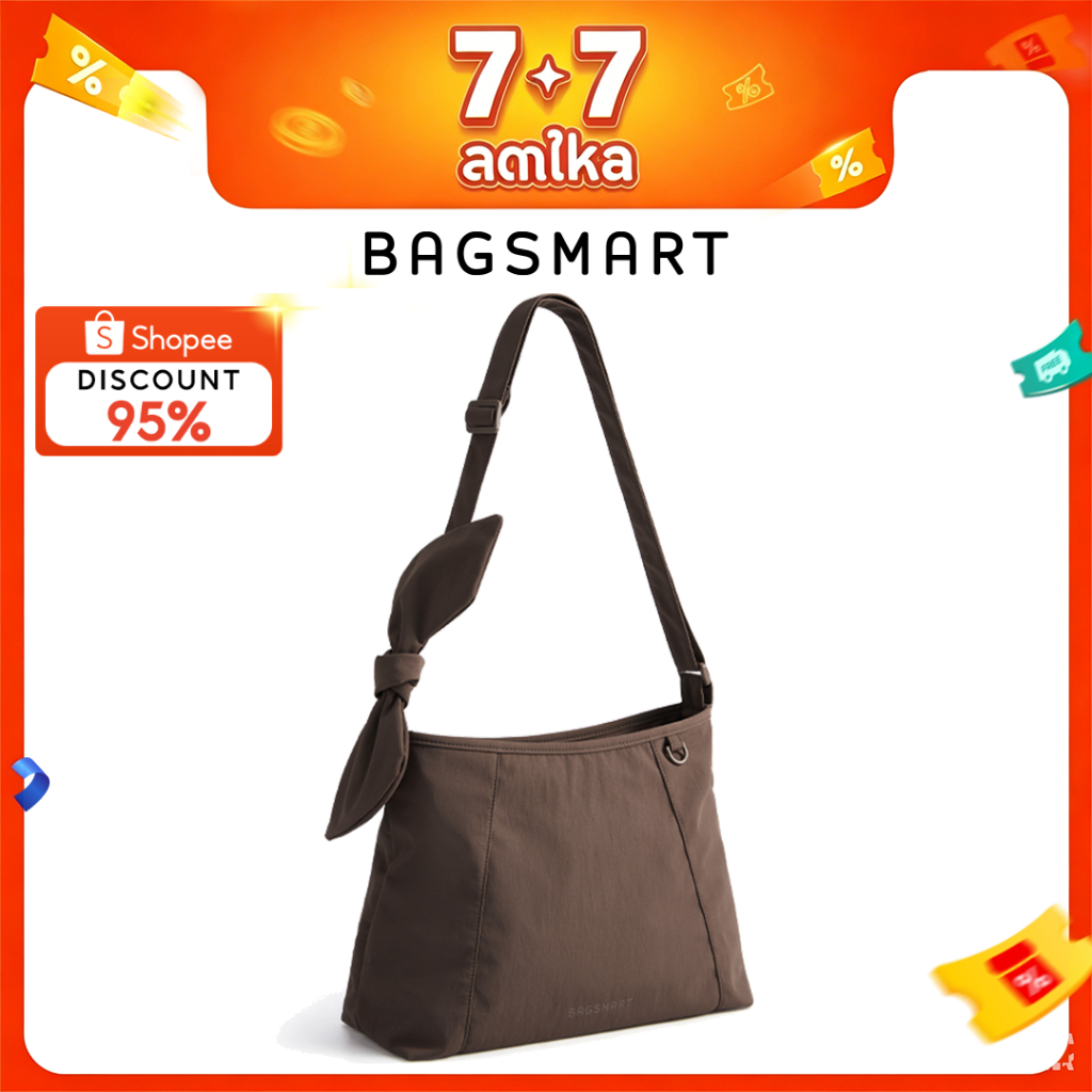BAGSMART Hobo กระเป๋าแฟชั่น 3-in-1 สำหรับผู้หญิง ปรับเป็นทรงสะพายและถือได้