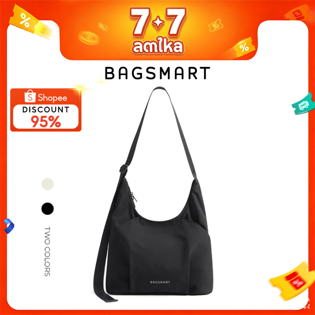 BAGSMART แฟชั่น Crossbody bag ความจุขนาดใหญ่ กันน้ำ สายรัดปรับได้ Shoulder Bag  Hobo Bag กระเป๋ามือ