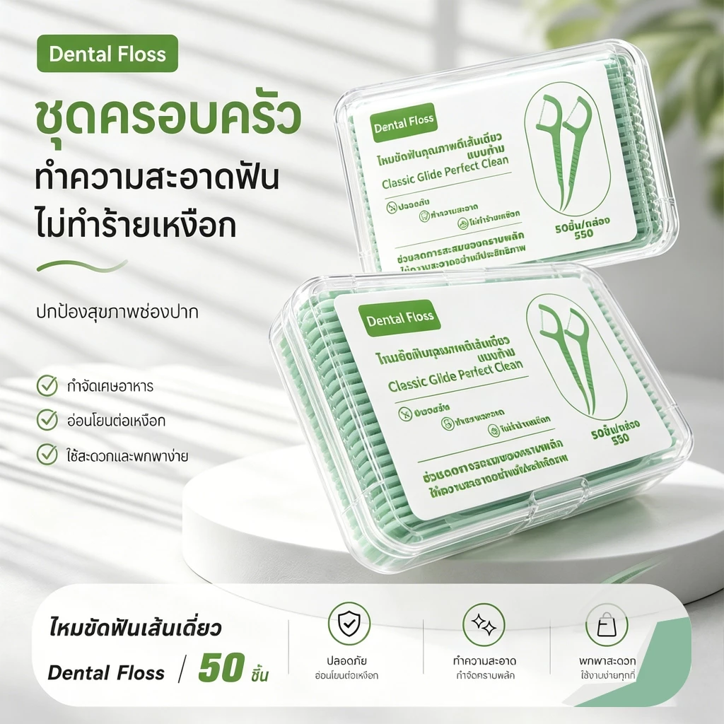 【จัดส่งภายใน 24 ชั่วโมง】ไหมขัดฟันแพ็คคู่ ไหมขัดฟันผู้ใหญ่ ไหมขัดฟันพกพา คุณภาพดี พร้อมส่ง