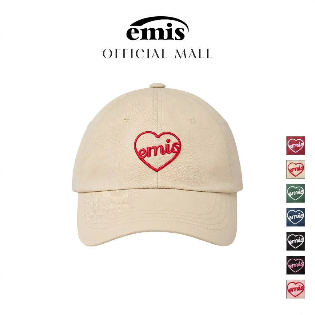 [emis] Heart BALL CAP มี 7 สี รอบหัวใหญ่ แฟชั่น สไตล์เกาหลี