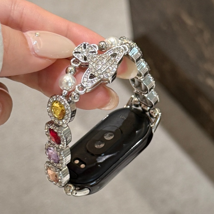 Bling อัญมณีสําหรับ Smart band 10 สาย Smart 8 / Smart 9 สายรัดเปลี่ยน Mi band 10 สายรัดยืดหยุ่น Mi b