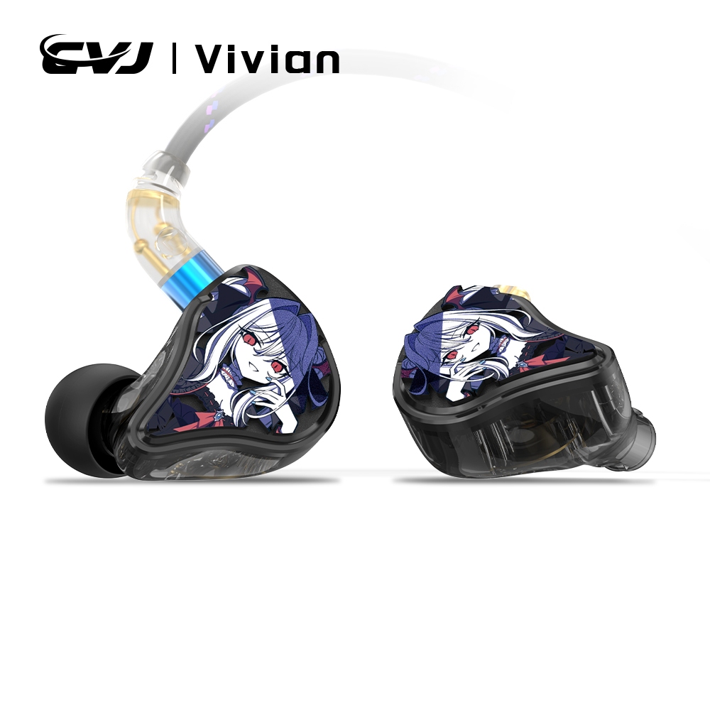 CVJ VIVIAN อะนิเมะ Edition HiFi แบบมีสาย IEM หูฟัง Dual Dynamic Driver In Ear Monitor ที่ถอดออกได้สําหรับเพลงสําหรับเล่นเกม