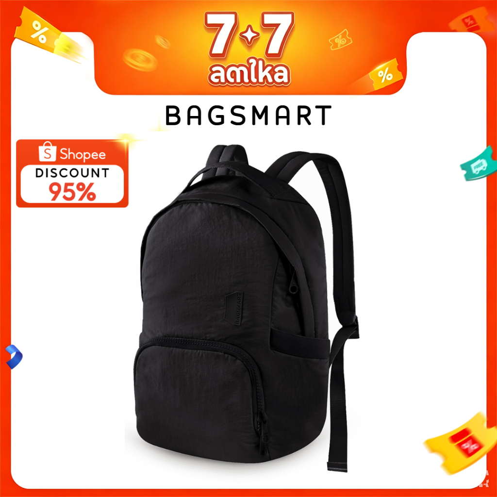 BAGSMART กระเป๋าเป้สะพายหลัง 14 ลิตรกระเป๋าเป้สะพายหลังขนาด 13.3 นิ้วกระเป๋าเป้สะพายหลังขนาดใหญ่สีทึบ