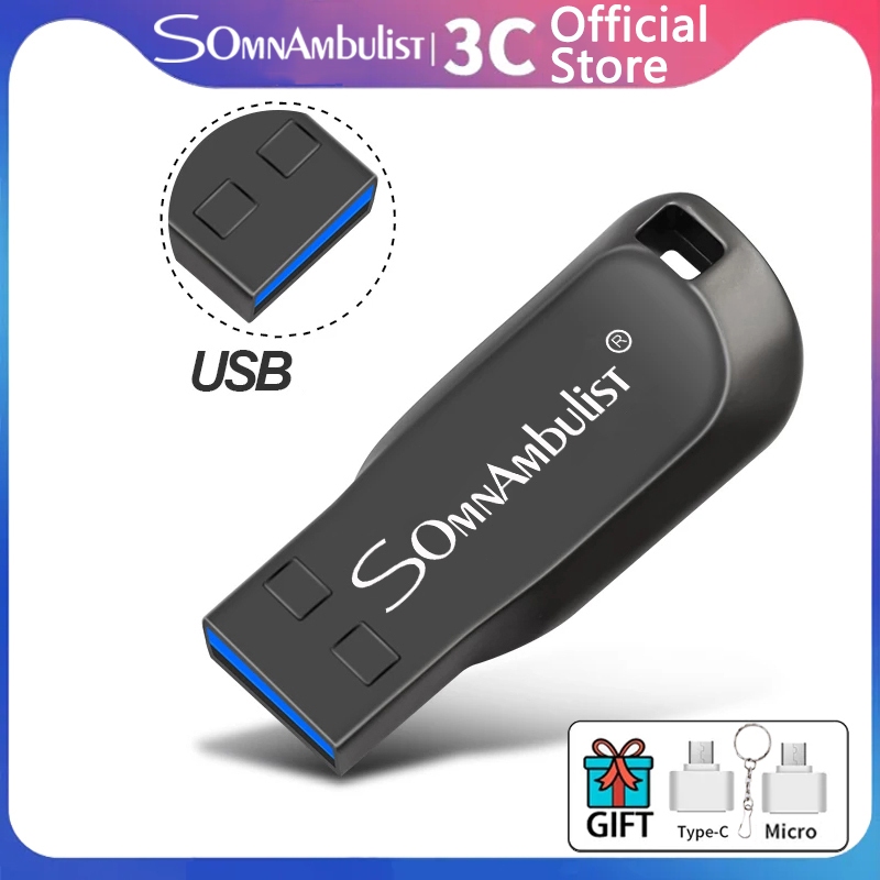 SomnAmbulist-แฟลชไดรฟ์ USB แบบพกพา 128GB/64GB/32GB/16GB/8GB/4GB พร้อมอะแดปเตอร์ TYPE-C, แฟลชไดรฟ์ USB ในรถยนต์, สําหรับภาพถ่าย, วิดีโอและส่งข้อมูลและสํารอง