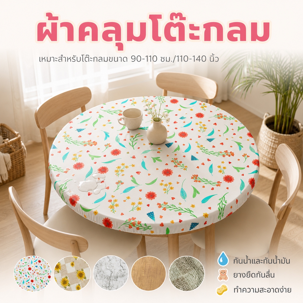 ผ้าปูโต๊ะไวนิล ผ้าสักหลาด ทรงกลม กันน้ํามัน ยืดหยุ่น PVC ผ้าปูโต๊ะกลม ผ้าโต๊ะขอบยืดหยุ่น ทรงกลม กันน้ํามัน กันลื่น กันน้ํา พิมพ์ลาย ลายคลาสสิก สําหรับตกแต่งบ้าน ห้องครัว ผ้าปู