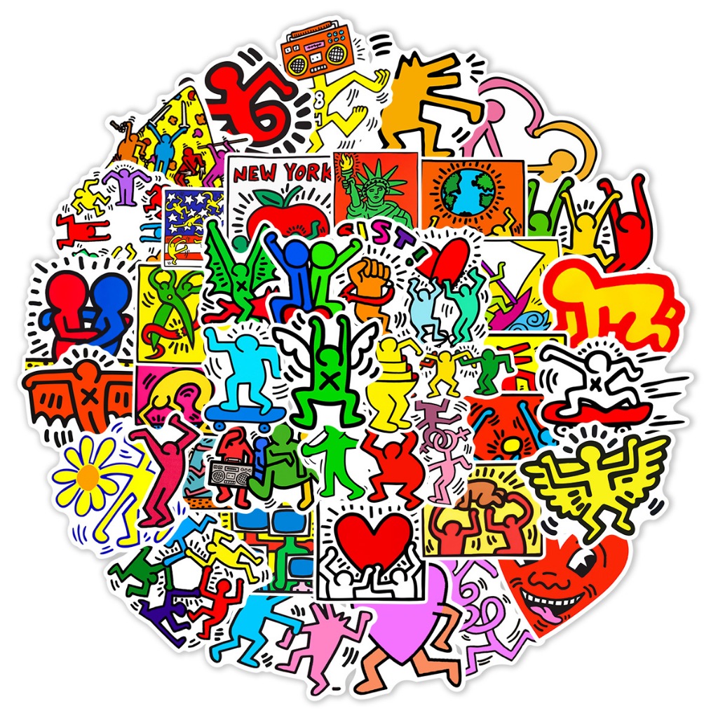 50 ชิ้น Keith Haring Grafitti Art สติ๊กเกอร์ PVC กันน้ํา