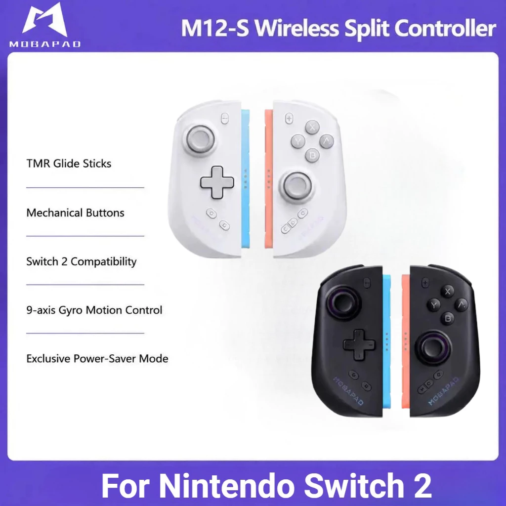 [ในสต็อก] MOBAPAD M12S Switch 2 คอนโทรลเลอร์ Joy Con TMR จอยสติ๊กอากาศไม่มี Drift HD Rumble เกมแพดไร้สายสําหรับ Nintendo NS2 อุปกรณ์เสริม