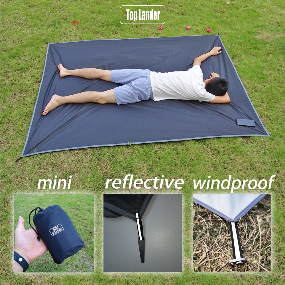 แผ่นปูพื้นปิกนิก พร้อมหมุด กันน้ํา แบบพกพา ขนาดใหญ่ 240x210 สําหรับตั้งแคมป์กลางแจ้ง