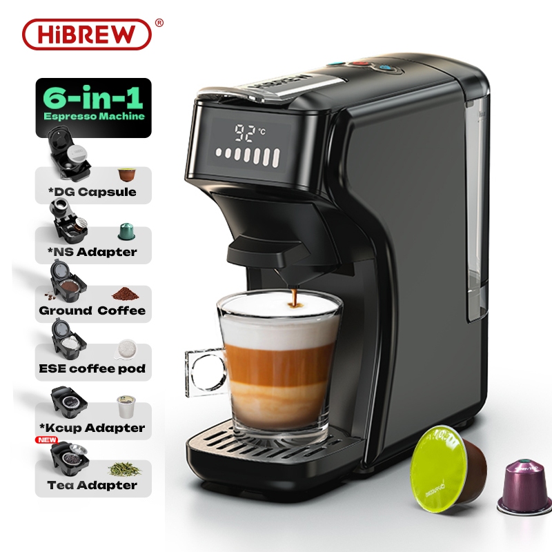 HiBREW H1B เครื่องชงกาแฟแคปซูล 6 in 1 Hot&Cold Brew Espresso Dolce Gusto Nespresso Powder
