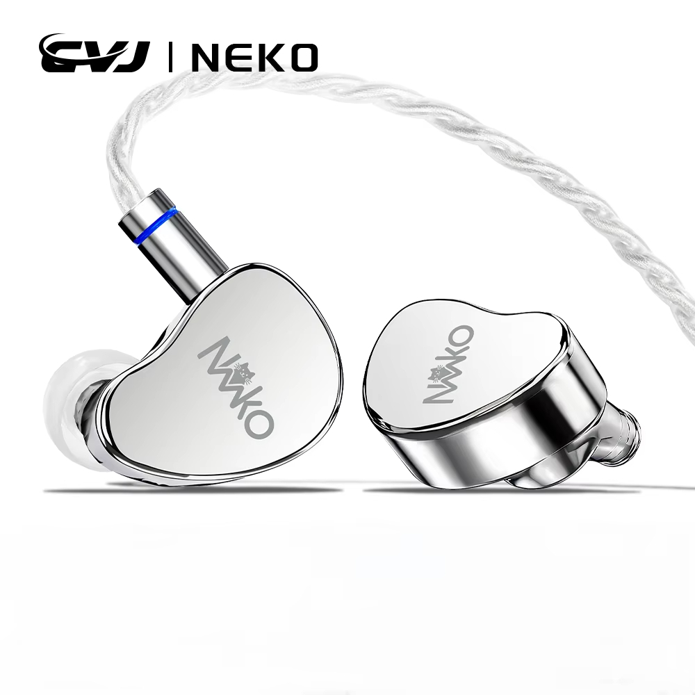 CVJ NEKO In Ear Monitor หูฟัง 364-Core สายชุบเงิน Modular Plug 3.5 มม.4.4 มม.Balanced เปลือกโลหะคุณภาพสูงจัดส่งฟรี