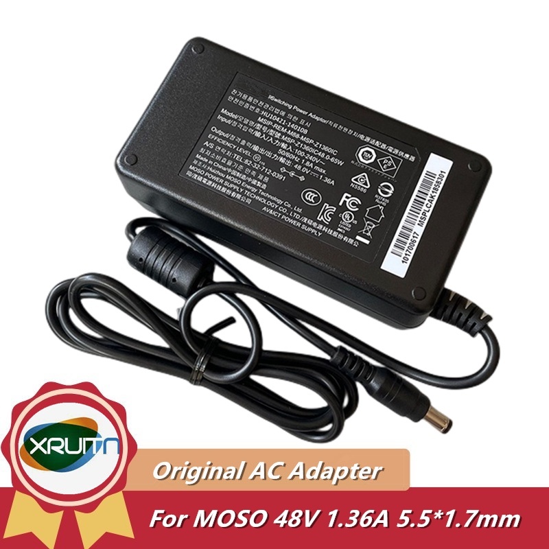 Switching AC DC Power Adapter สําหรับ Hikvisio Video Recorder POE Power Supply Charger MOSO 48V 1.36