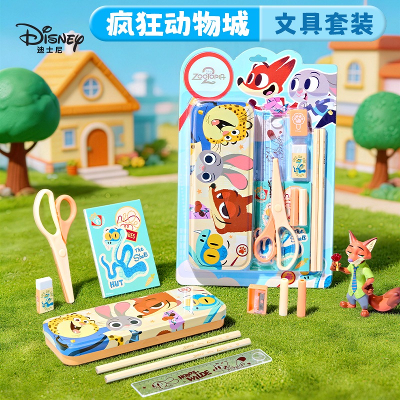 Disney ชุดเครื่องเขียนน่ารัก เซ็ตเครื่องเขียนลายการ์ตูน ของขวัญเด็ก สไปเดอร์แมน อุปกรณ์การเรียน คุโรมิ ชินนาม่อน เมโลดี้