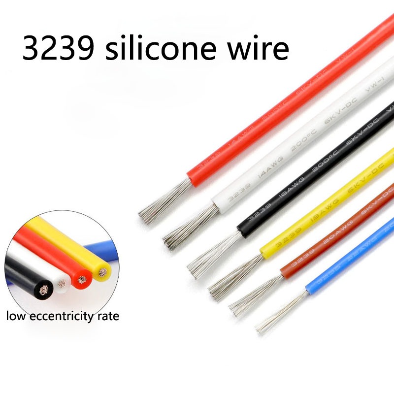 สายเคเบิลทนความร้อนลวดลวดซิลิโคนอ่อนนุ่ม UL3239 12AWG 16AWG 18AWG 20AWG 22AWG 24AWG 26AWG 28AWG 30AW