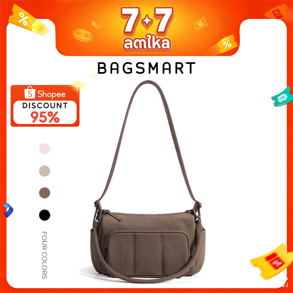 BAGSMART กระเป๋าสะพายข้างอเนกประสงค์สำหรับผู้หญิง พร้อมกระเป๋าหลายช่อง เพื่อกิจกรรมกลางแจ้ง