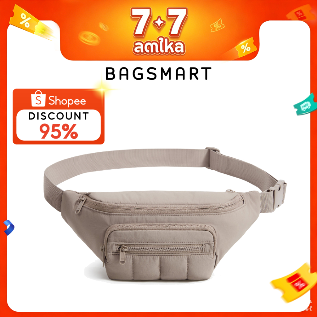 BAGSMART เอวแพ็ค.Cross Body Quilted สำหรับผู้หญิง แฟชั่นและสะดวกสำหรับการเดินทางหรือสวมใส่อย่างสบาย