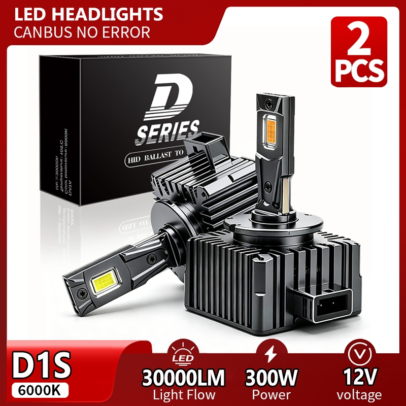 2PCS D1S D3S LED ไฟหน้าหลอดไฟ D2S D4S D5S D8S 35W Canbus HID Xenon ไฟ Turbo LED Plug & Play 12V