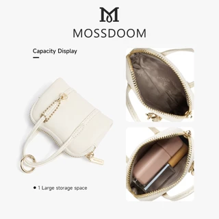 MOSSDOOM Mossie Charm กระเป๋ามินิสุดคิวท์ หนังPU ซิปโลหะสีทอง เข้าได้กับทุกสไตล์ เพิ่มความน่ารักและความลงตัว