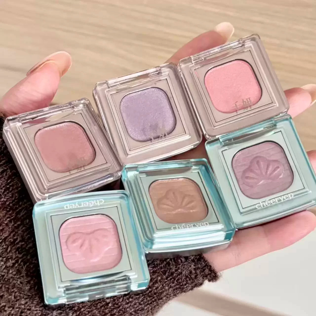 Qianyan Monochrome Eyeshadow Palette Baking Color Matte Pearlescent Strobe Fine Glittering Sequins B