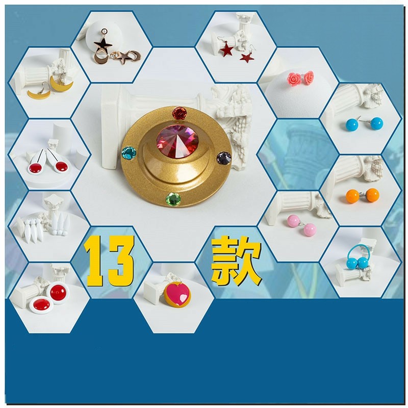 【HX-YAO】Sailor Moon cosplay Accessories Tsukino Usagi Aino Minako cosplay Earrings and hair accessories