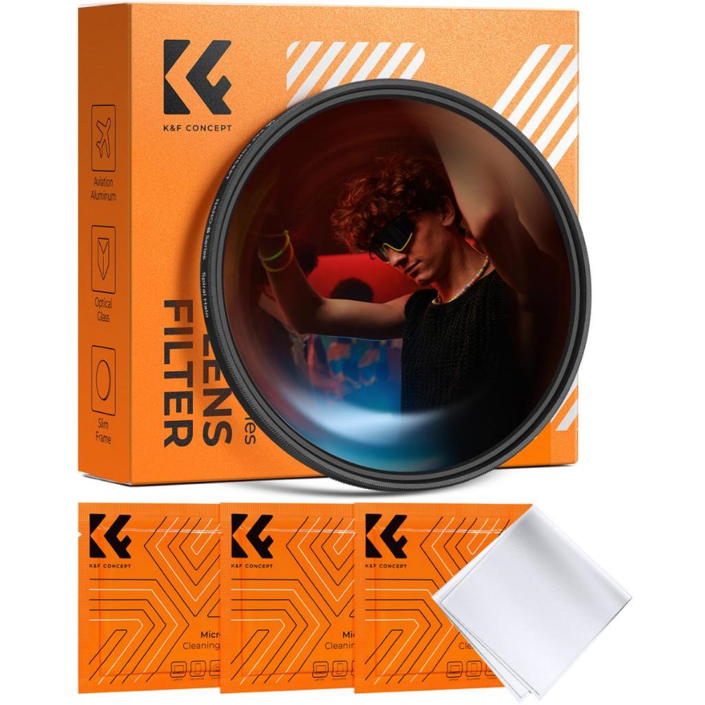 K&F Concept Spiral Halo Camera Lens Filter กระจกออปติคอลระดับพรีเมียม Halo Swirl Special Effect Filt
