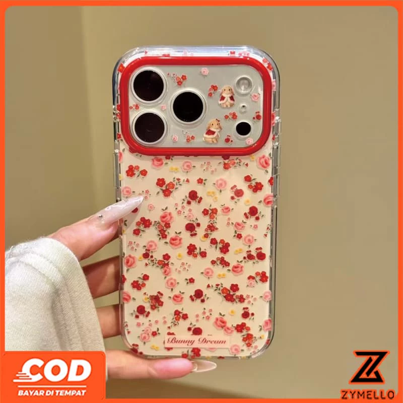 เหมาะสําหรับ OPPO Reno16F 16Pro 15F 15ProMax 14F 14Pro 13F 13Pro 12F 12Pro 11F 11Pro 10Pro 8T 8Z 7Z 6Z ดอกไม้สวยกระต่ายน่ารัก anti drop เคสโทรศัพท์ TPU