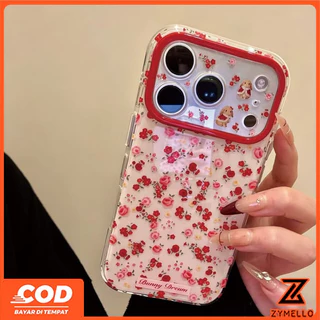 เหมาะสําหรับ OPPO Reno16F 16Pro 15F 15ProMax 14F 14Pro 13F 13Pro 12F 12Pro 11F 11Pro 10Pro 8T 8Z 7Z 6Z ดอกไม้สวยกระต่ายน่ารัก anti drop เคสโทรศัพท์ TPU