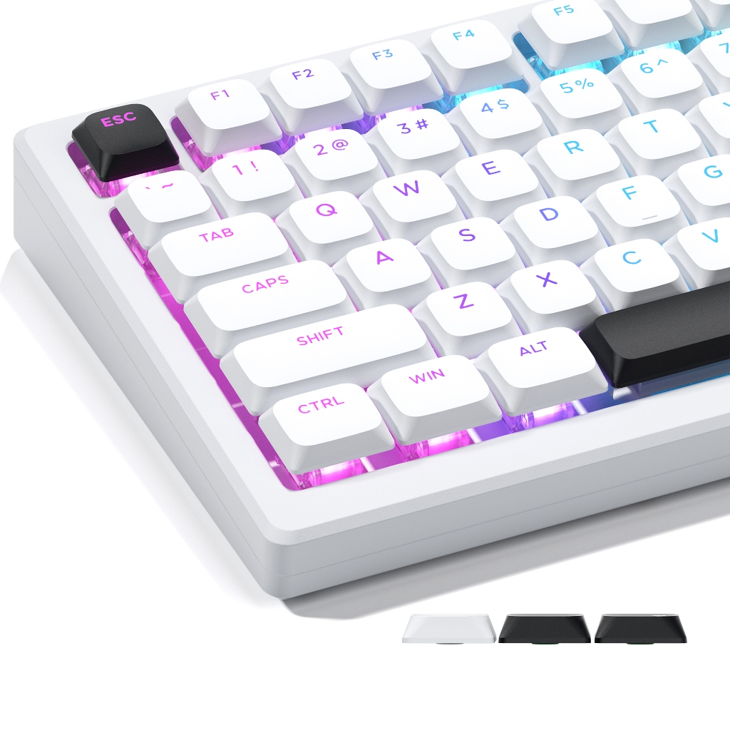 XVX Skyline R2 keycaps Double Shot Low Profile วัสดุ PBT สีดํา/สีขาว Shine ผ่านสําหรับการเล่นเกมและส