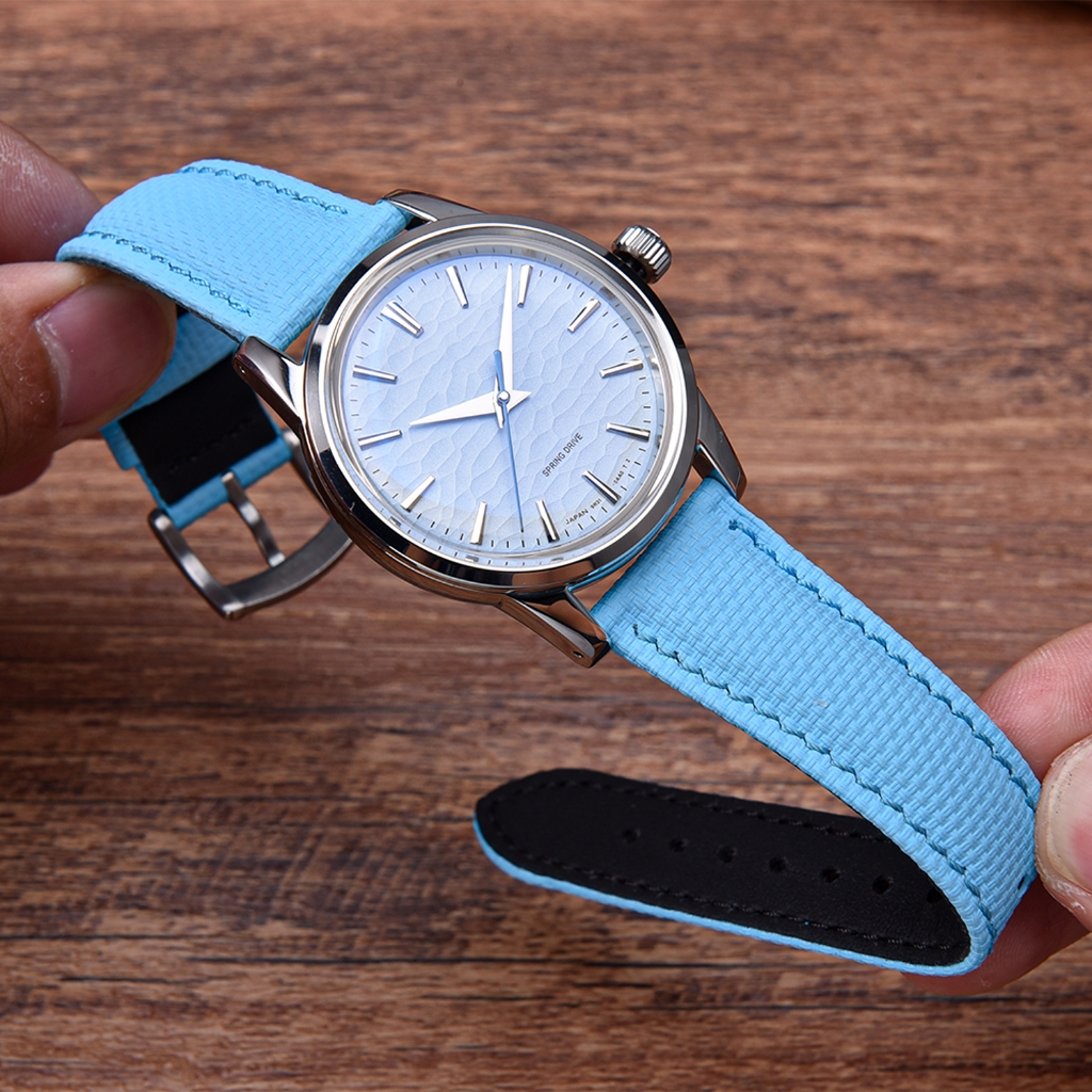 JUELONG Quick Release FKM Rubber Sailcloth Signature Watch Strap 18mm 19mm 20mm 22mm