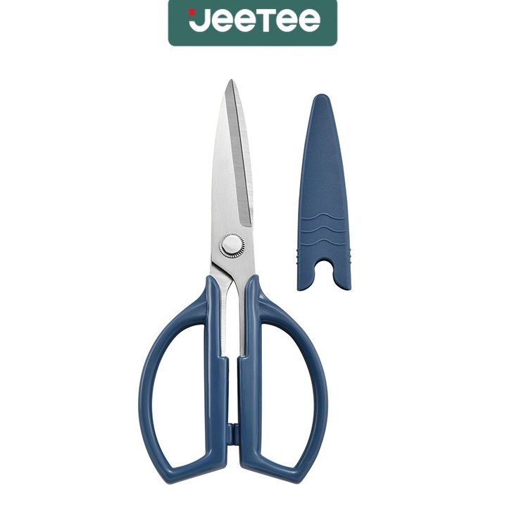 JEETEE กรรไกรสำหรับใช้ในครัวเรือน พร้อมที่ป้องกัน ทำจากสแตนเลสมาเทนซิติก คมและทนทาน ป้องกันสนิม