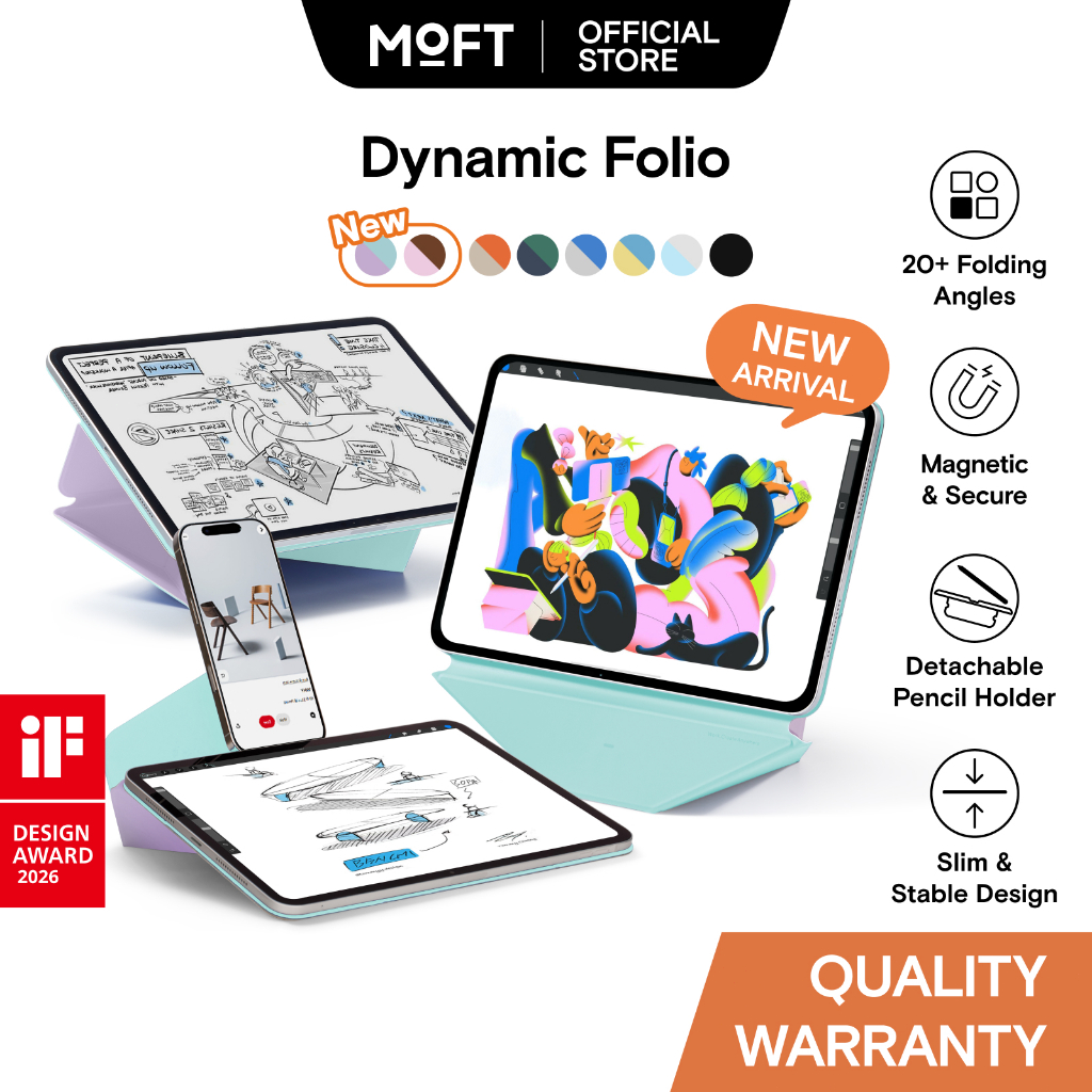 MOFT Dynamic Folio สําหรับ for iPad Air 11 M2/M3 & Pro 13 M4/M5 & iPad mini 7 (2025) iPad pro 11 M4/M5