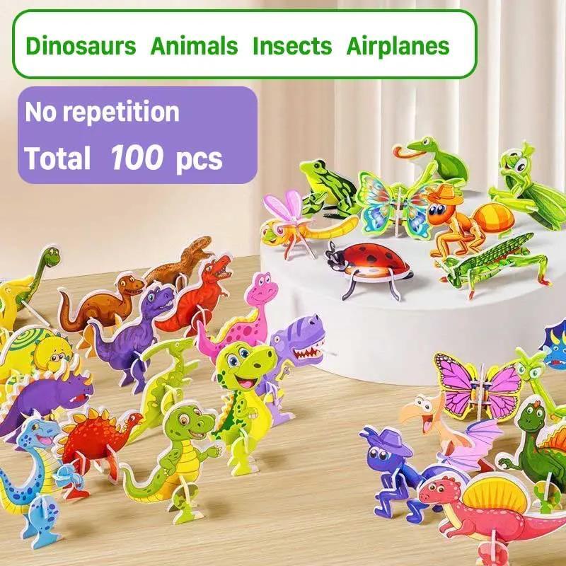 3D แมลงสนุกปริศนาสามมิติเด็ก Creative DIY ของเล่นอนุบาล Early Education มือประกอบ E