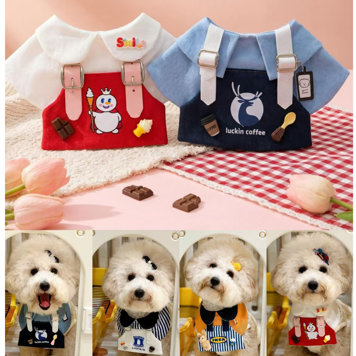 ผ้ากันเปื้อนสัตว์เลี้ยง Worker Series ลายผูกโบว์แมวสุนัข West Highland Bib ผ้าเช็ดตัวน้ําลาย