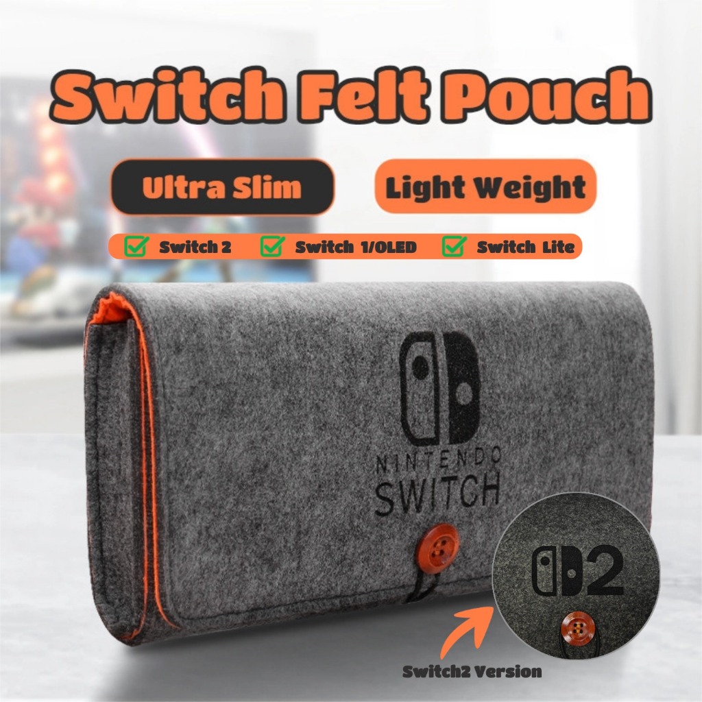 Switch Felt Pouch สําหรับ Nintendo Switch 1/ 2/ OLED/ Lite กระเป๋าพกพา 4/5 การ์ดเกมช่องเสียบการ์ด [สต๊อกในพื้นที่]